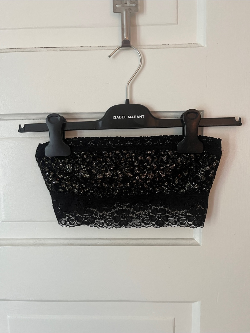 Free People Black Lace Sequin Bandeau